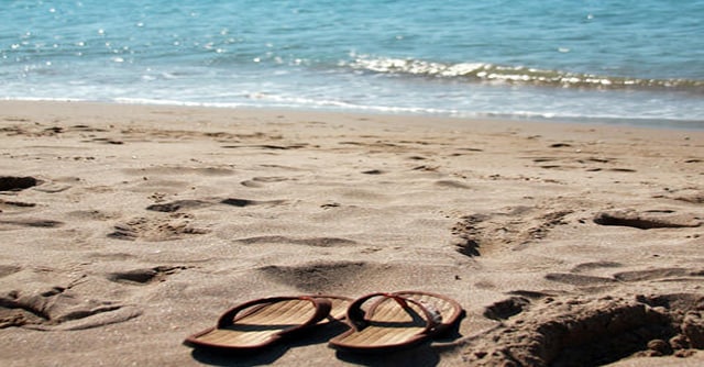 sandals on the beach