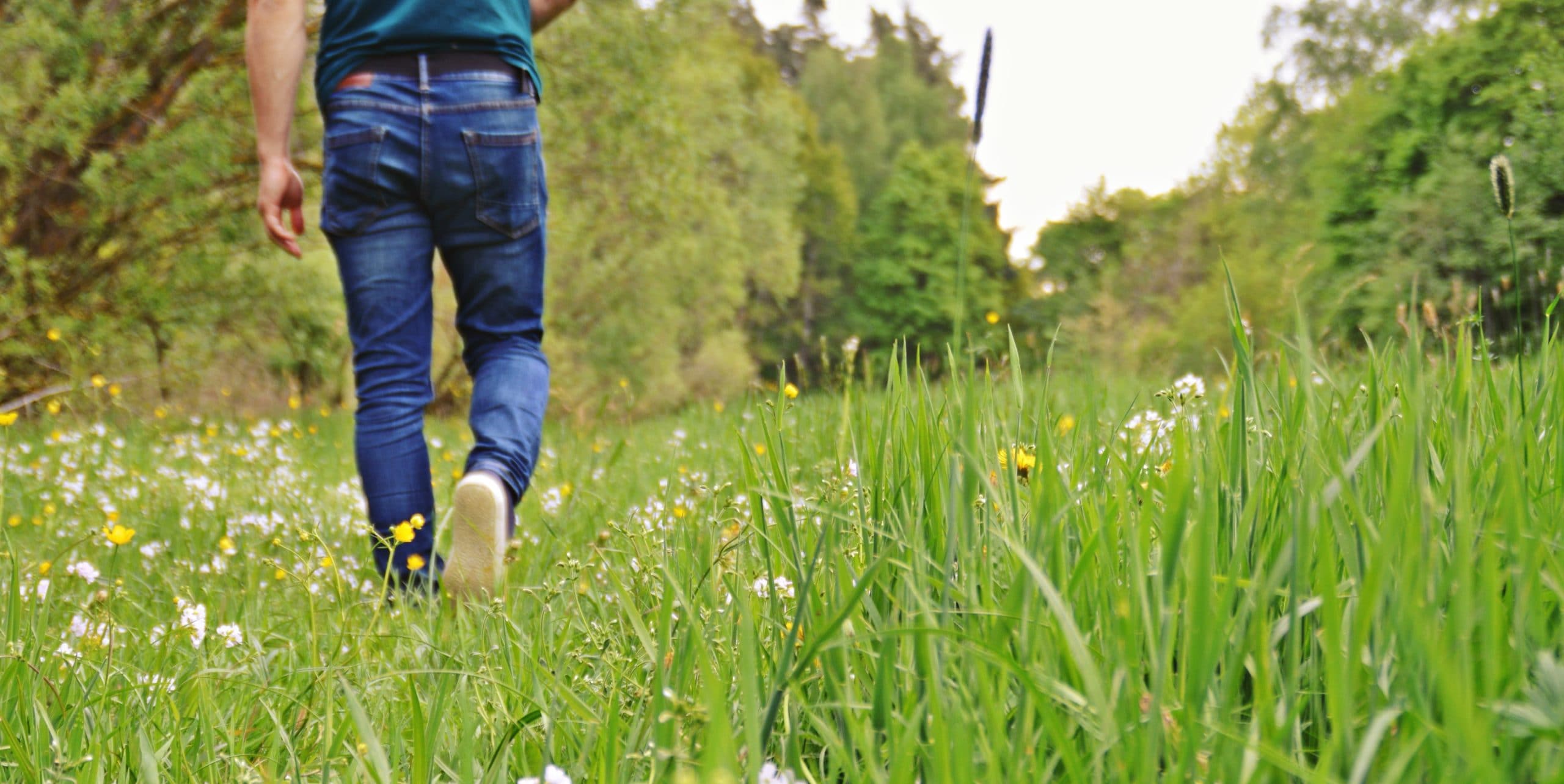 Man walking in a field