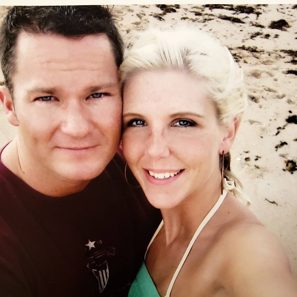 Jaime and her husband on the beach